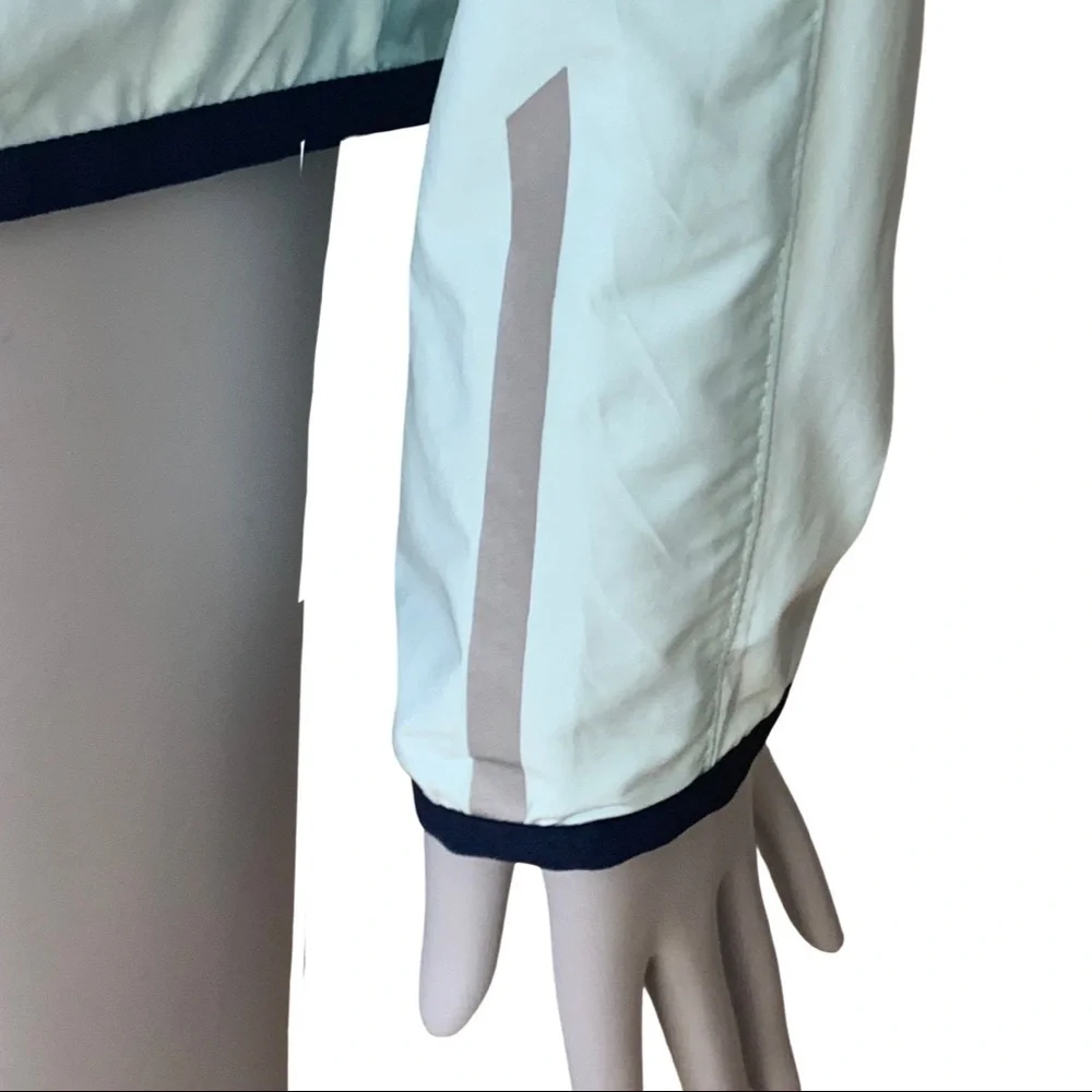 New Balance for J. CREW Windbreaker Hooded Jacket in Aqua Sky Lightweight Size S - Picture 13 of 16